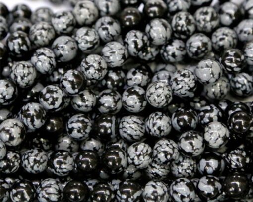 Shop 8mm Natural Snowflake Obsidian Smooth Round Beads