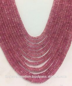 Shop Pink Tourmaline Faceted Rondelle Bead Strand