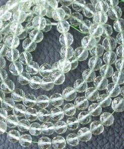 Shop Green Amethyst Faceted Round Beads Strand