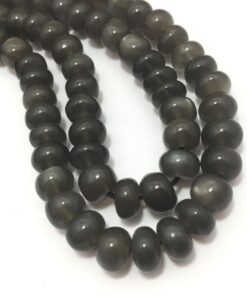 Shop Gray Moonstone Smooth Rondelle Beads Strand