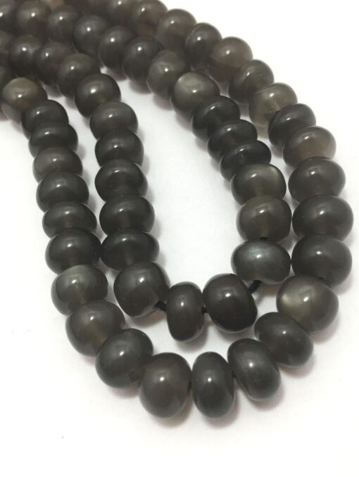Shop Gray Moonstone Smooth Rondelle Beads Strand
