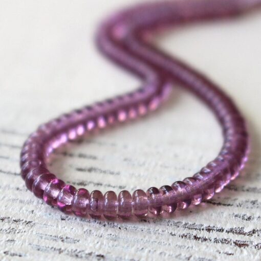 Shop Natural Amethyst Smooth Rondelle Beads Strand