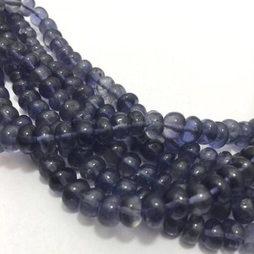 Shop Natural Iolite Smooth Rondelle Beads Strand