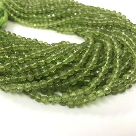 Shop Natural Peridot Faceted Round Beads Strand