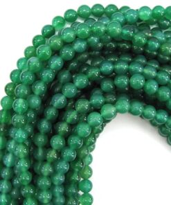 Shop Green Onyx Smooth Round Beads Strand