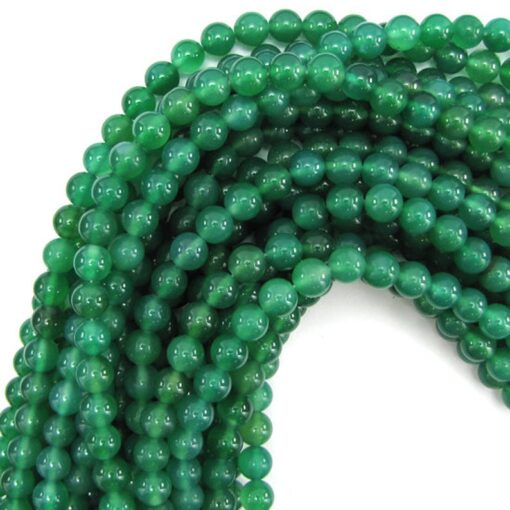 Shop Green Onyx Smooth Round Beads Strand
