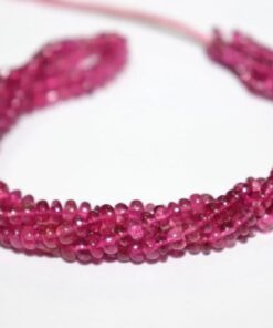 Shop Pink Tourmaline Smooth Rondelle Beads Strand