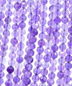 Shop Natural Amethyst Faceted Round Beads Strand