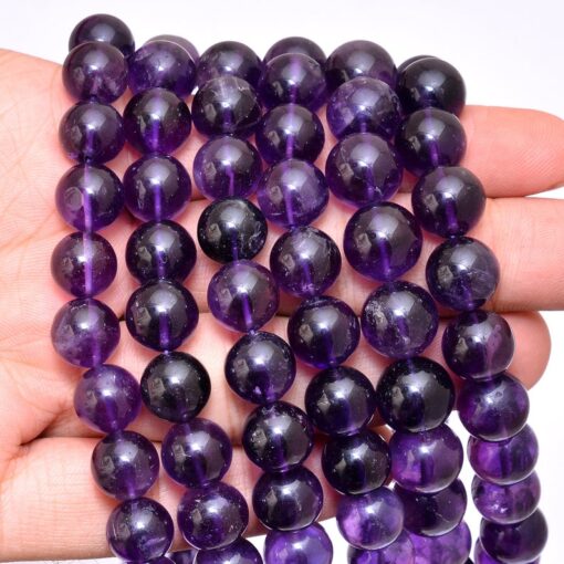 Shop African Amethyst Smooth Round Beads Strand