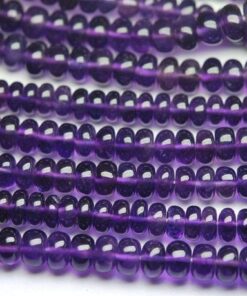 Shop African Amethyst Smooth Rondelle Beads Strand