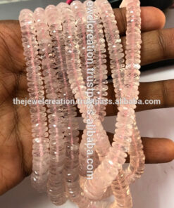 Shop Rose Quartz Faceted Heishi Tyre Beads Strand