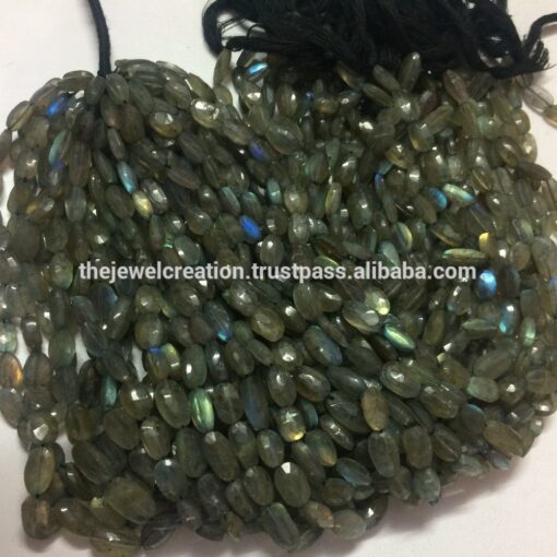 Shop Natural Labradorite Faceted Oval Beads Strand