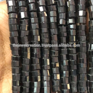 Shop Black Spinel Faceted Heishi Tyre Beads Strand