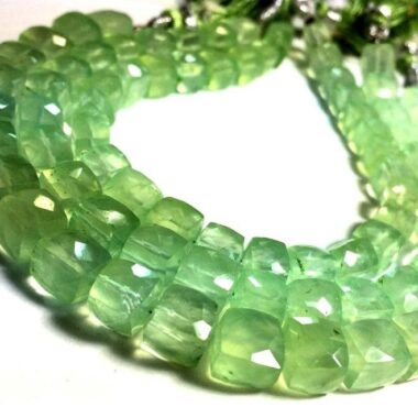 Shop Natural Prehnite Faceted Box Beads Strand