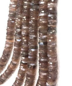 Shop Chocolate Moonstone Faceted Heishi Tyre Beads