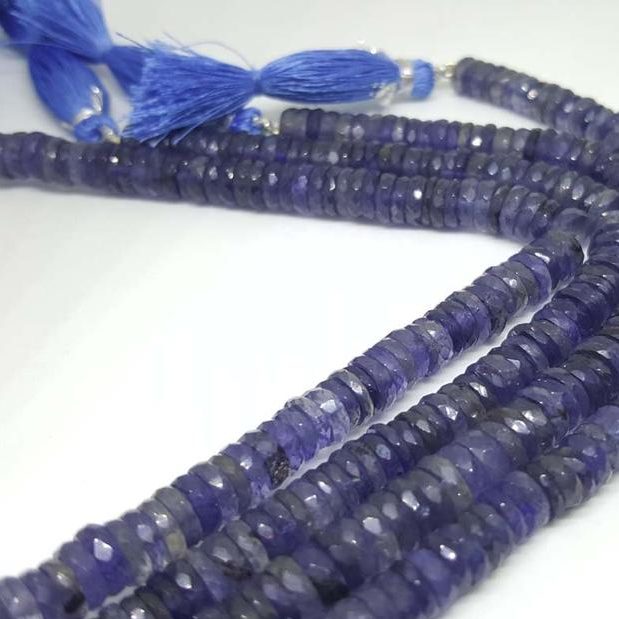Shop Natural Iolite Faceted Heishi Tyre Beads Strand Shop Natural Iolite Faceted Heishi Tyre Beads Strand