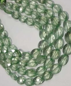 Shop Green Amethyst Faceted Oval Beads Strand