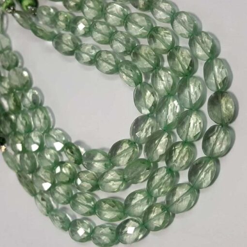 Shop Green Amethyst Faceted Oval Beads Strand