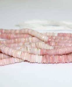 Shop Pink Opal Faceted Heishi Tyre Beads Strand
