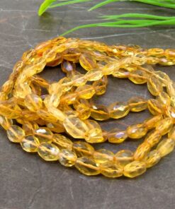 Shop Natural Citrine Faceted Oval Beads Strand