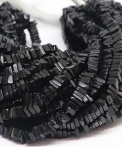 Shop Black Spinel Smooth Square Beads Strand