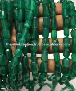 Shop Green Onyx Faceted Tumble Nuggets Beads