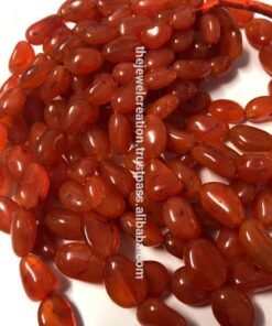 Shop Carnelian Smooth Tumble Nuggets Beads Strand