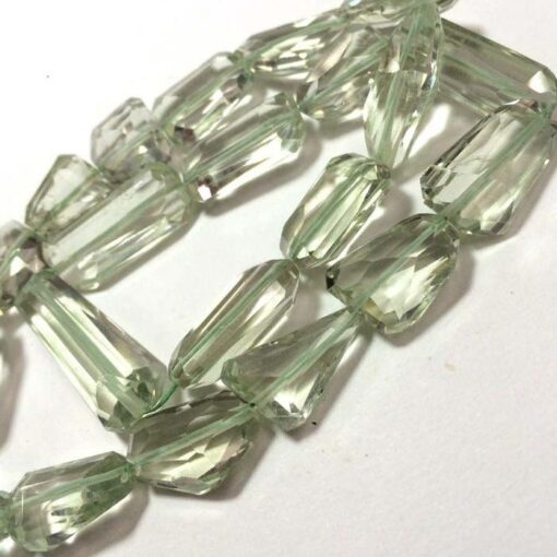 green amethyst tumble beads