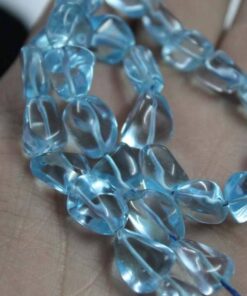 Shop Sky Blue Topaz Smooth Tumble Nuggets Beads