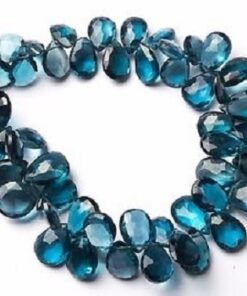 Shop Natural London Blue Topaz Faceted Pear Beads