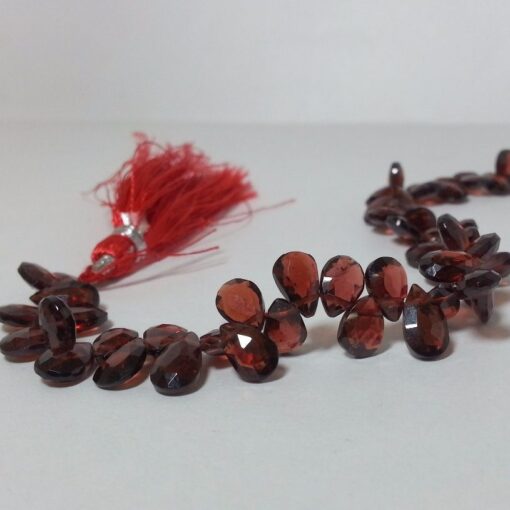 Shop Natural Red Garnet Faceted Pear Beads Strand