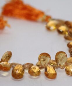 Shop Natural Citrine Faceted Pear Beads Strand