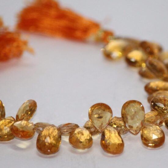 Shop Natural Citrine Faceted Pear Beads Strand