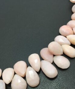 Shop Natural Pink Opal Faceted Pear Beads Strand