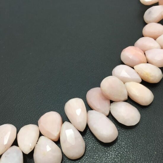 Shop Natural Pink Opal Faceted Pear Beads Strand