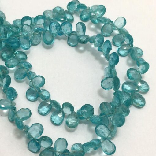 Shop Natural Blue Apatite Faceted Pear Beads Strand