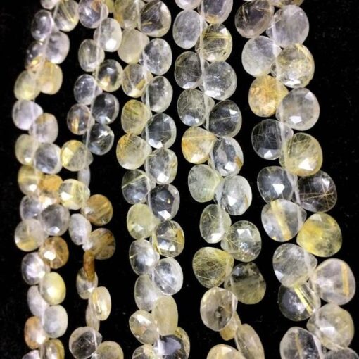 Shop Golden Rutile Faceted Heart Beads Strand