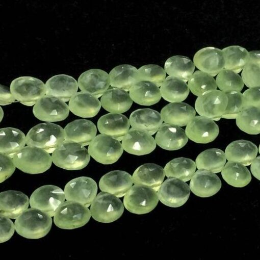 Shop Natural Prehnite Faceted Heart Beads Strand