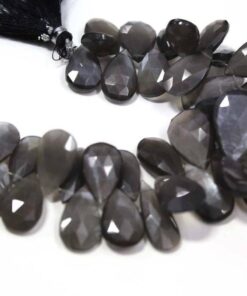 Shop Gray Moonstone Faceted Pear Beads Strand