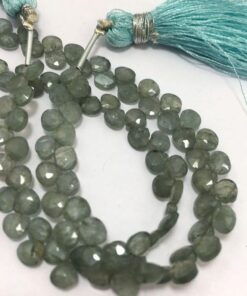 Shop Moss Aquamarine Faceted Heart Beads Strand