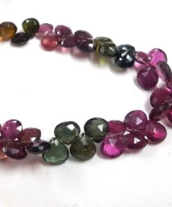 Shop Multi Tourmaline Faceted Heart Beads Strand