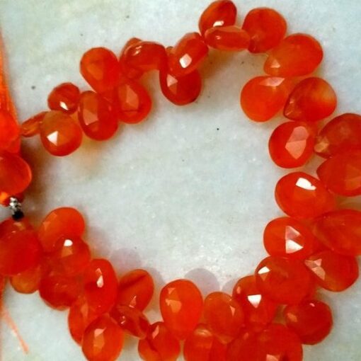 Shop Natural Carnelian Faceted Pear Beads Strand