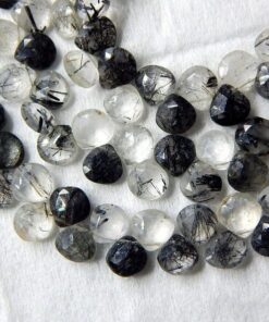 Shop Natural Black Rutile Faceted Heart Beads Strand