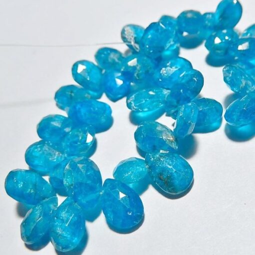 Shop Natural Neon Apatite Faceted Pear Beads Strand