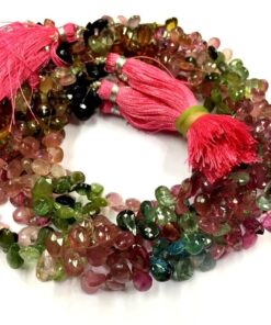 Shop Multi Tourmaline Faceted Pear Beads Strand