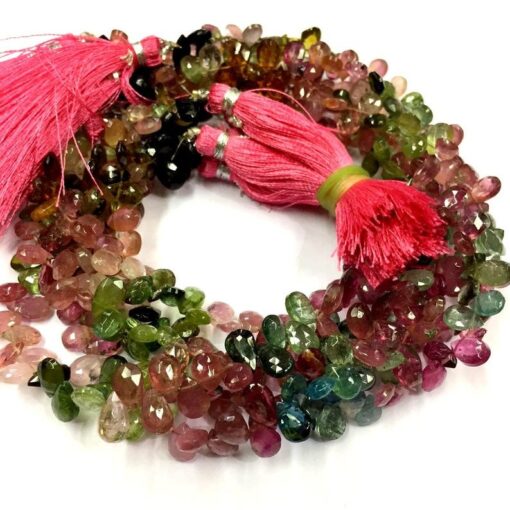 Shop Multi Tourmaline Faceted Pear Beads Strand