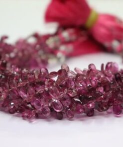 Shop Pink Tourmaline Faceted Pear Beads Strand