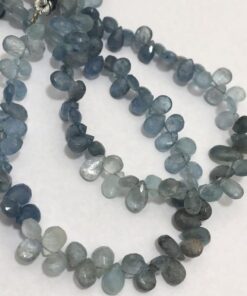 Shop Moss Aquamarine Faceted Pear Beads Strand