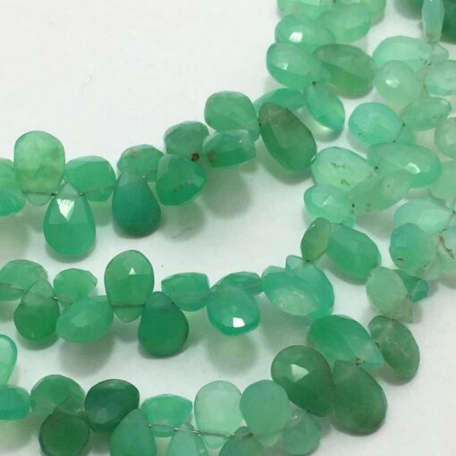Shop Natural Chrysoprase Faceted Pear Beads Strand