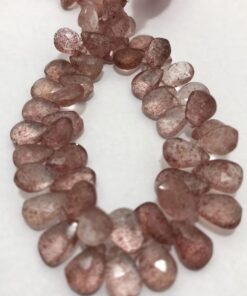 Shop Strawberry Quartz Faceted Pear Beads Strand